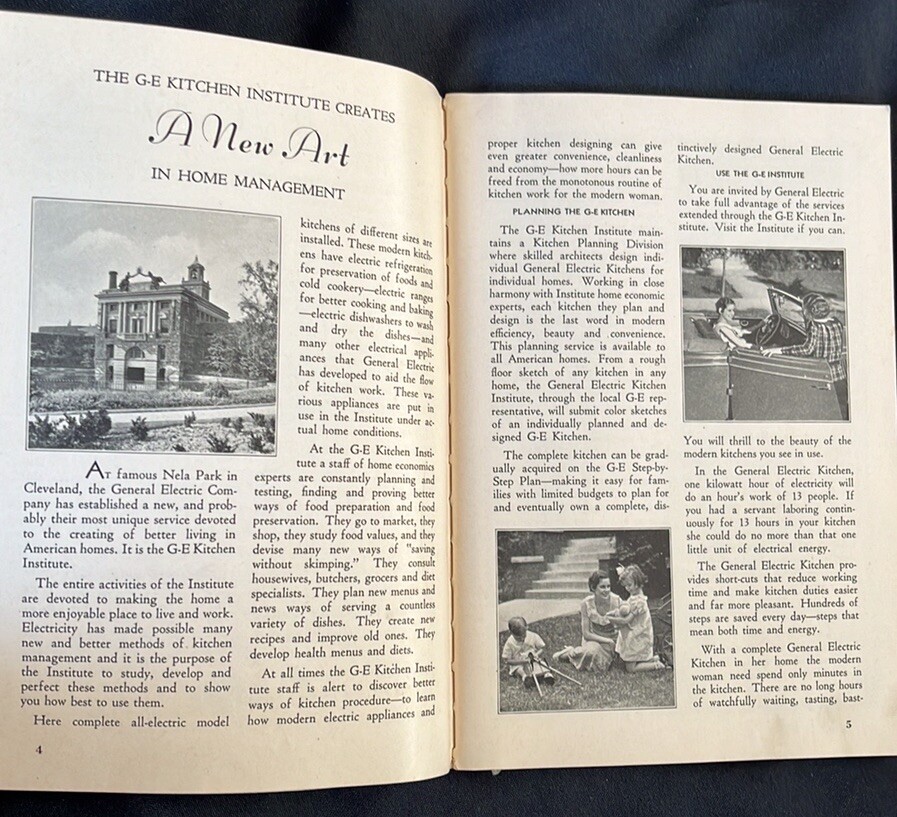 Vtg 1933 General Electric Cook Book~The New Art~Art Deco Kitchen~R. Cooper,Jr