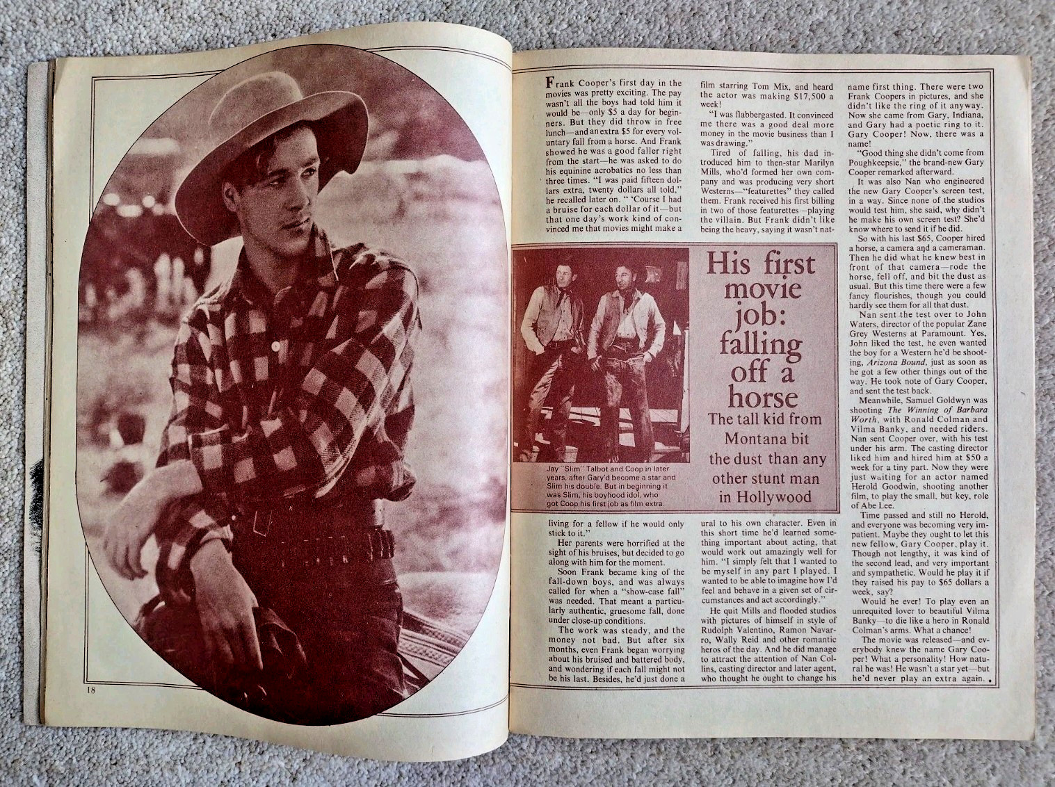 Gary Cooper Series Greats #6 (Barven, US, 1972) career retrospective 68pp