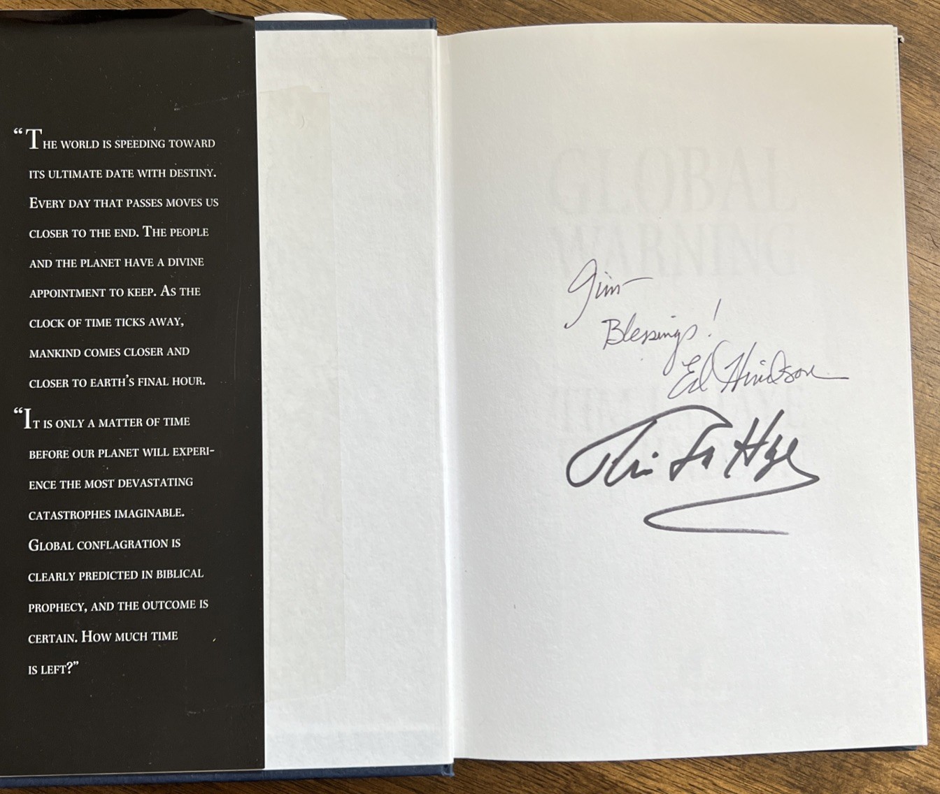SIGNED 2x Global Warning Are We On The Brink Of World War 3 Tim LaHaye HC Book
