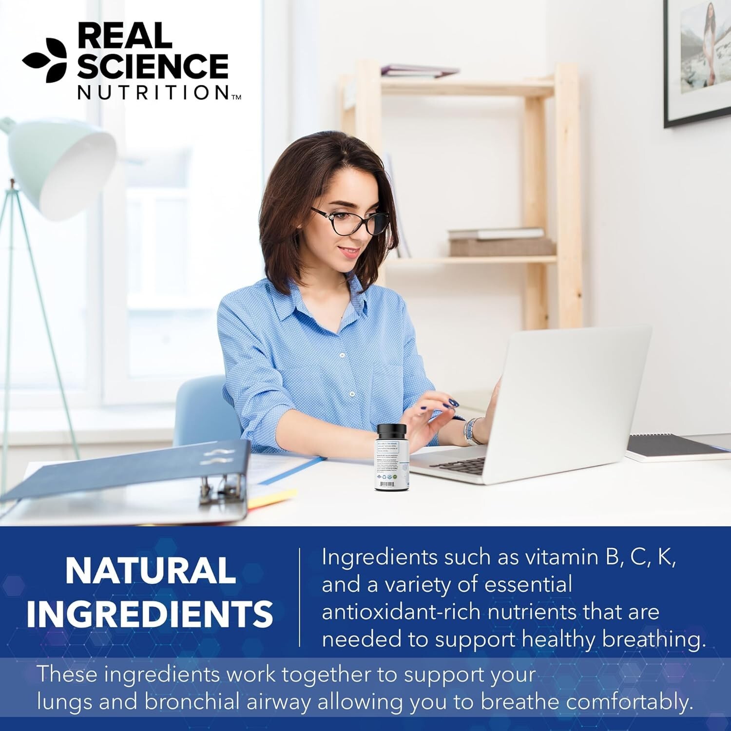 Natural COPD Support – 60 Non-GMO Capsules for Shortness of Breath Relief
