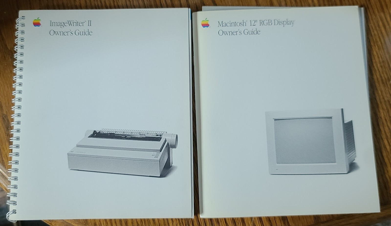 Lot of 2 Apple Macintosh User Guides ImageWriter II 1989 12″ RBG Display 1990