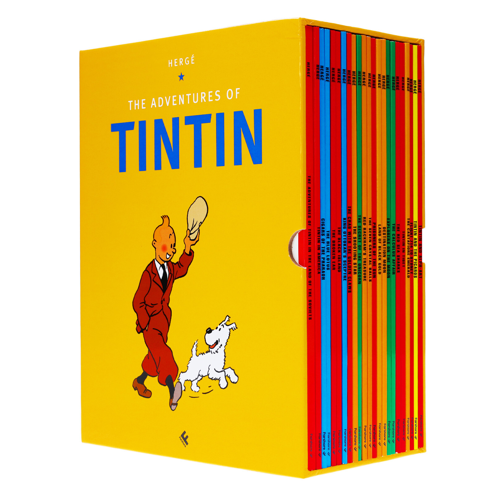 The Adventures of Tintin by Hergé: 23 Books Box Set – Ages 7+ -Paperback
