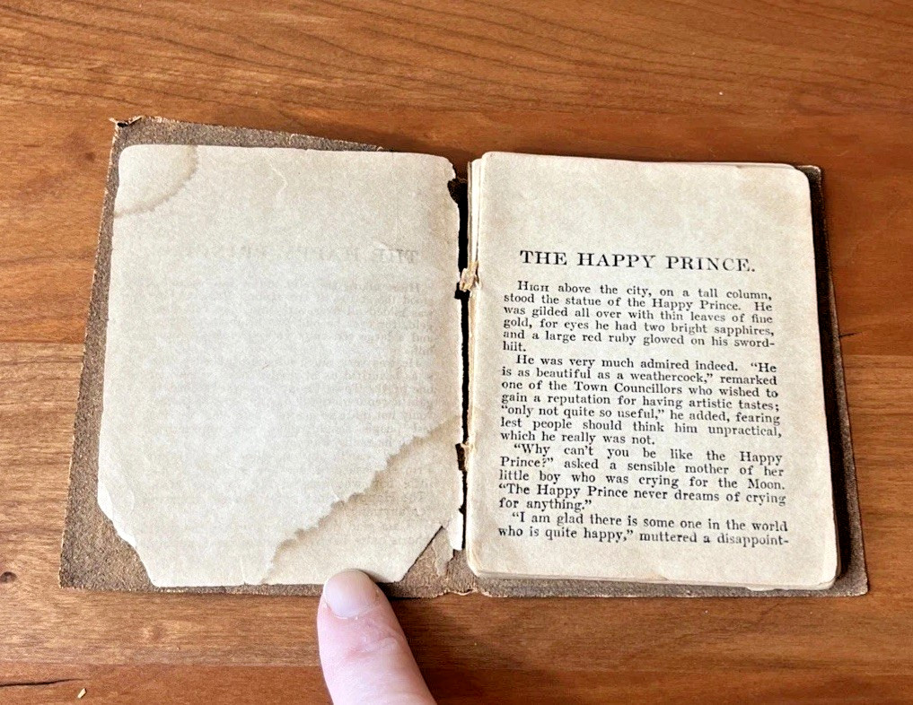 LITTLE LEATHER LIBRARY BOOK Oscar Wilde THE HAPPY PRINCE Vintage Green Leather