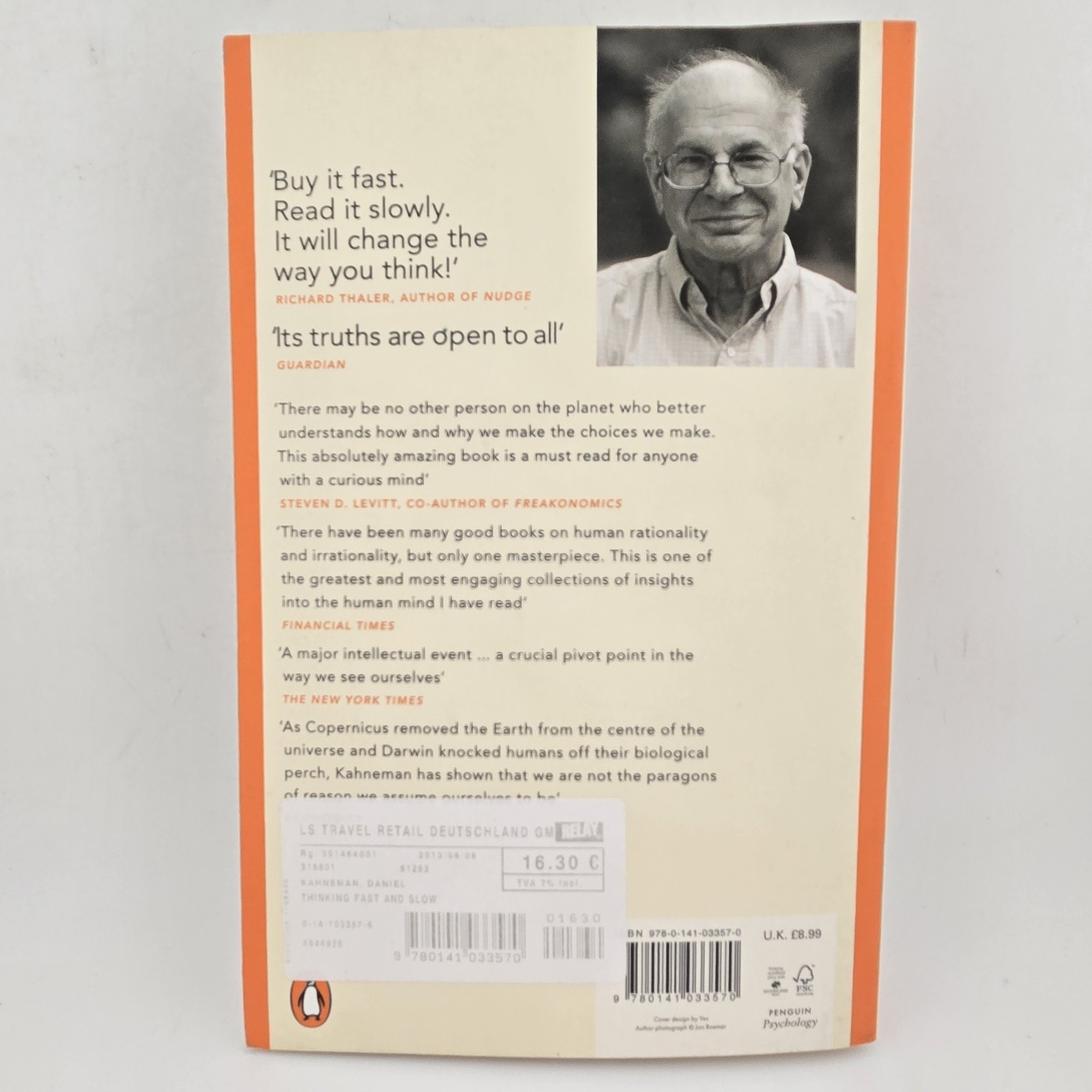 Thinking Fast and Slow by Daniel Kahneman 2012 Paperback Psychology Economics
