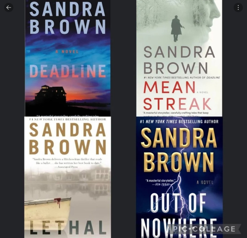 Sandra Brown Fiction Mixed Lot Paperback Set *4* Lethal, Deadline, Mean Streak+