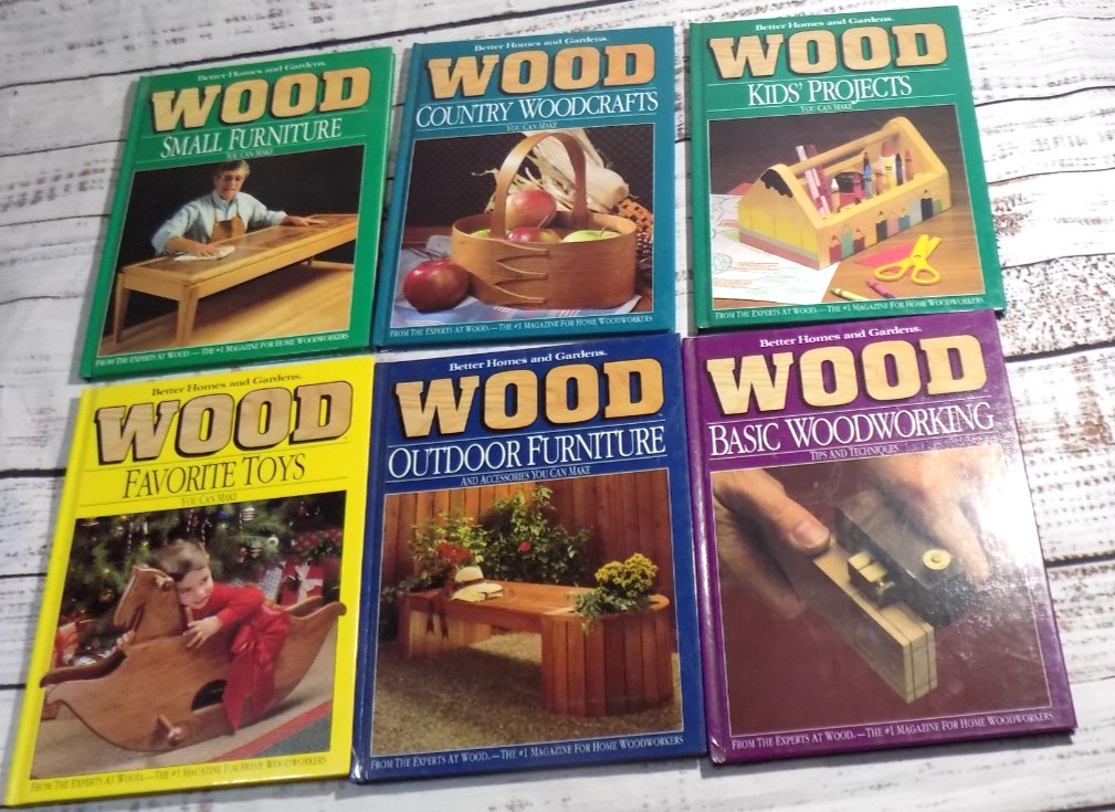 Lot of 6 Vintage Better Homes & Gardens WOOD Hardcover Book Woodworking Projects