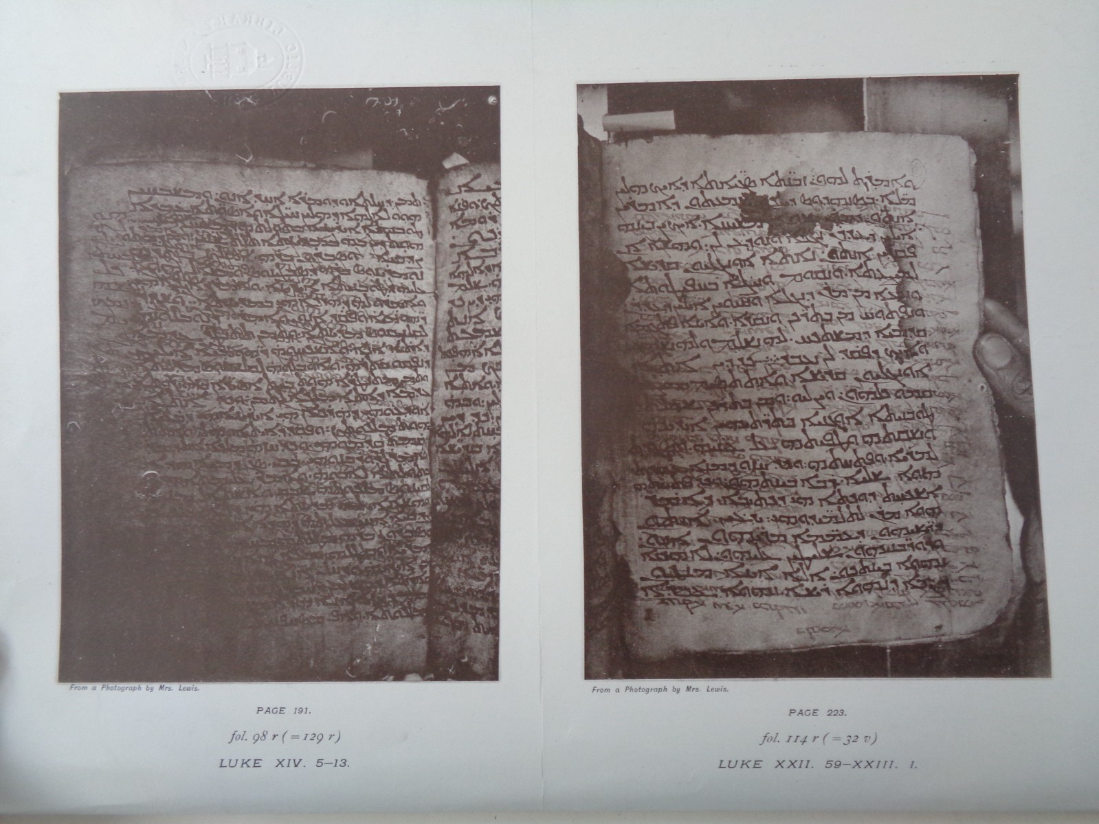1894 FOUR GOSPELS IN SYRIAC TRANSCRIBED from the SINAITIC PALIMPSEST BENSLY