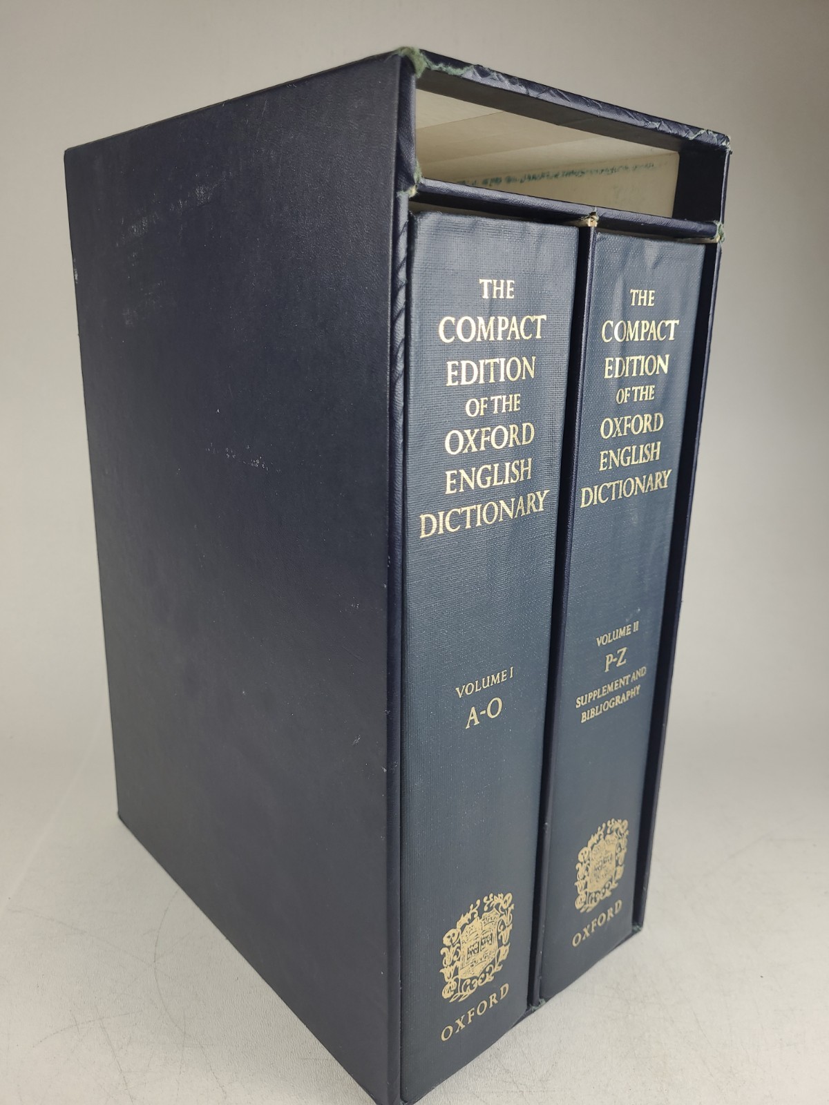 The Compact Edition of the Oxford English Dictionary 2 Vol Set Slipcase A-O P-Z