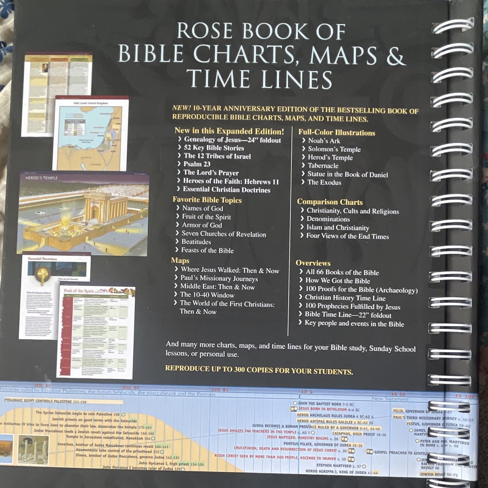 Rose Publishing Rose Book of Bible Charts, Maps & Time Lines Expanded Spiral