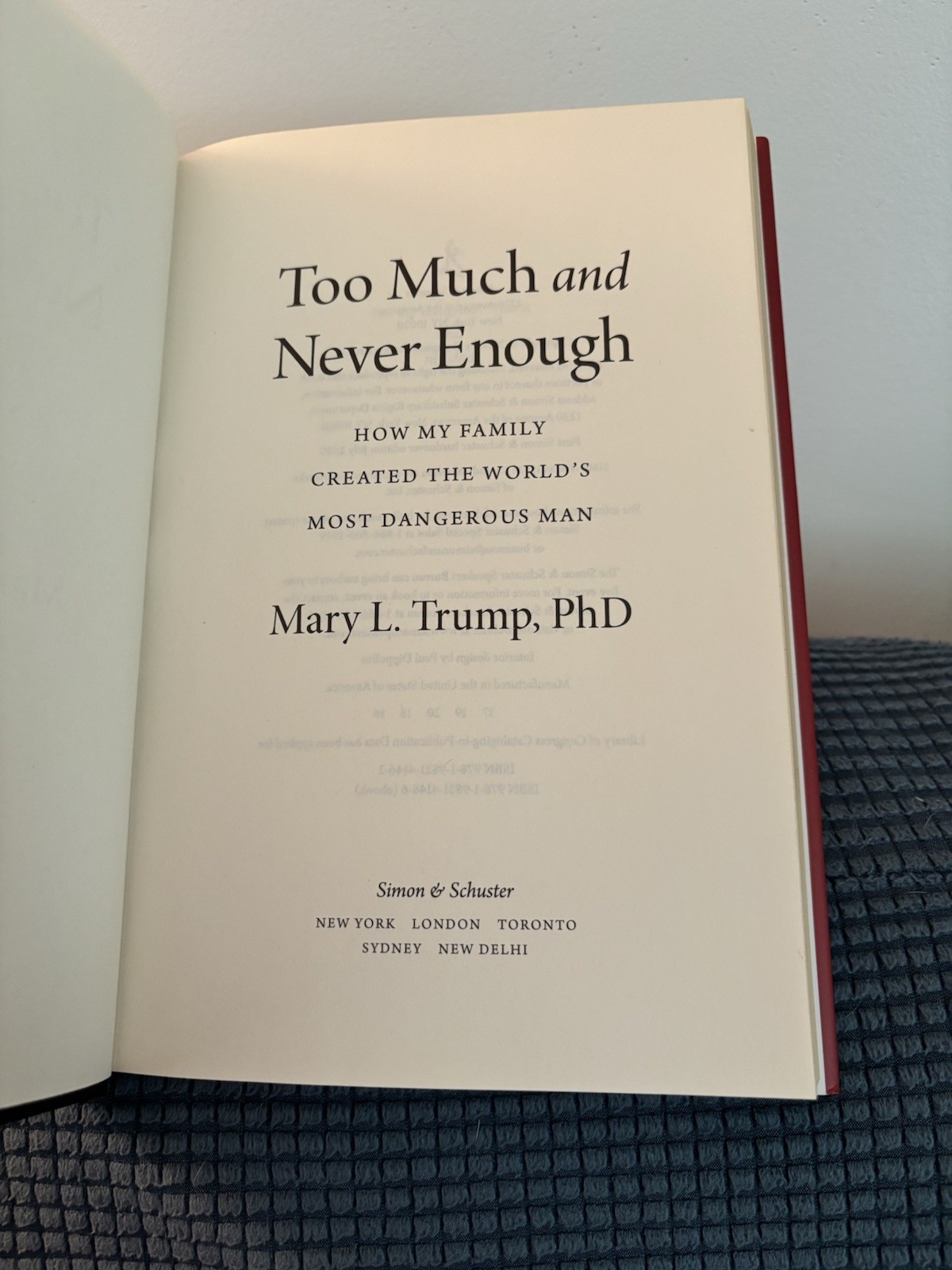 Too Much and Never Enough by Mary L. Trump (2020 Hardcover)