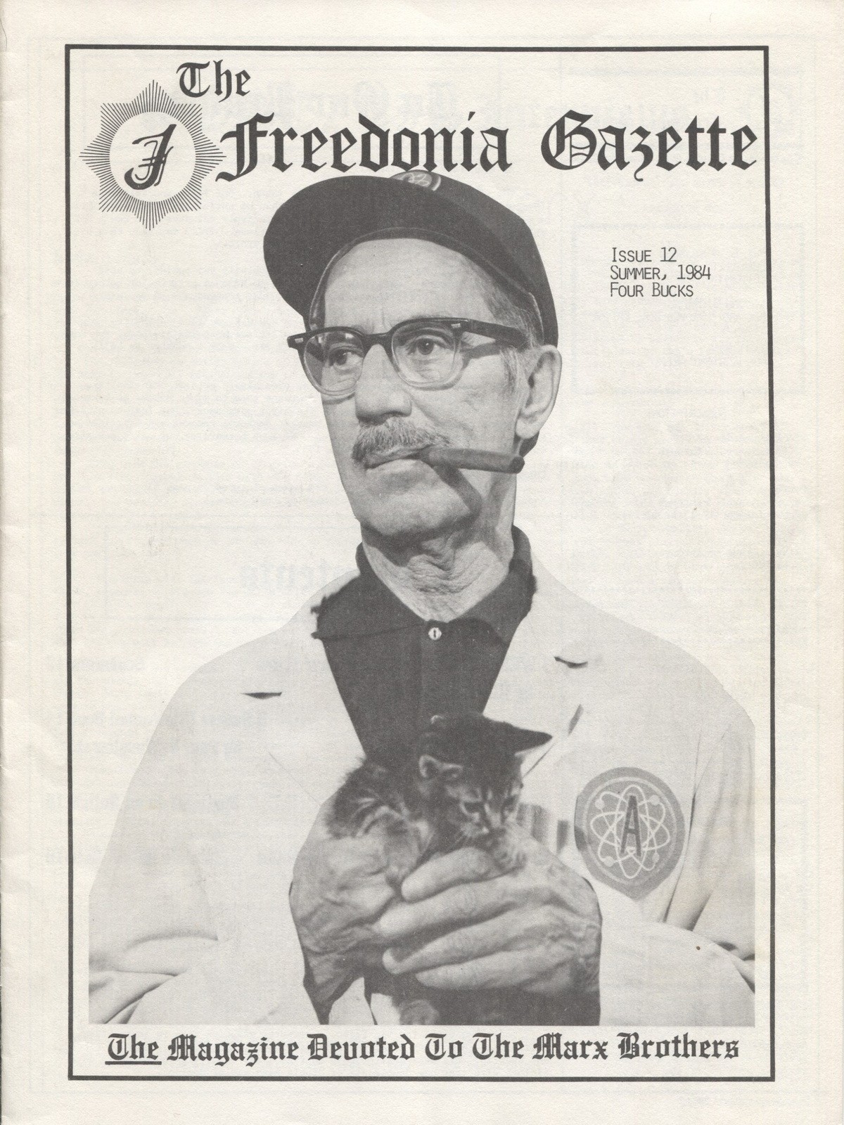 Marx Brother Fan Magazine – The Freedonia Gazette – Volume 1, #12. Nov 1984