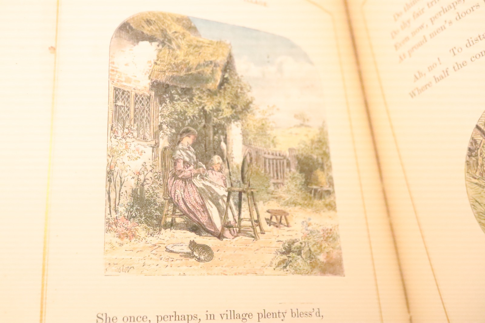 Rare 1859 Poems of Oliver Goldsmith Full Leather Gilt AEG Birket Foster Humphrey