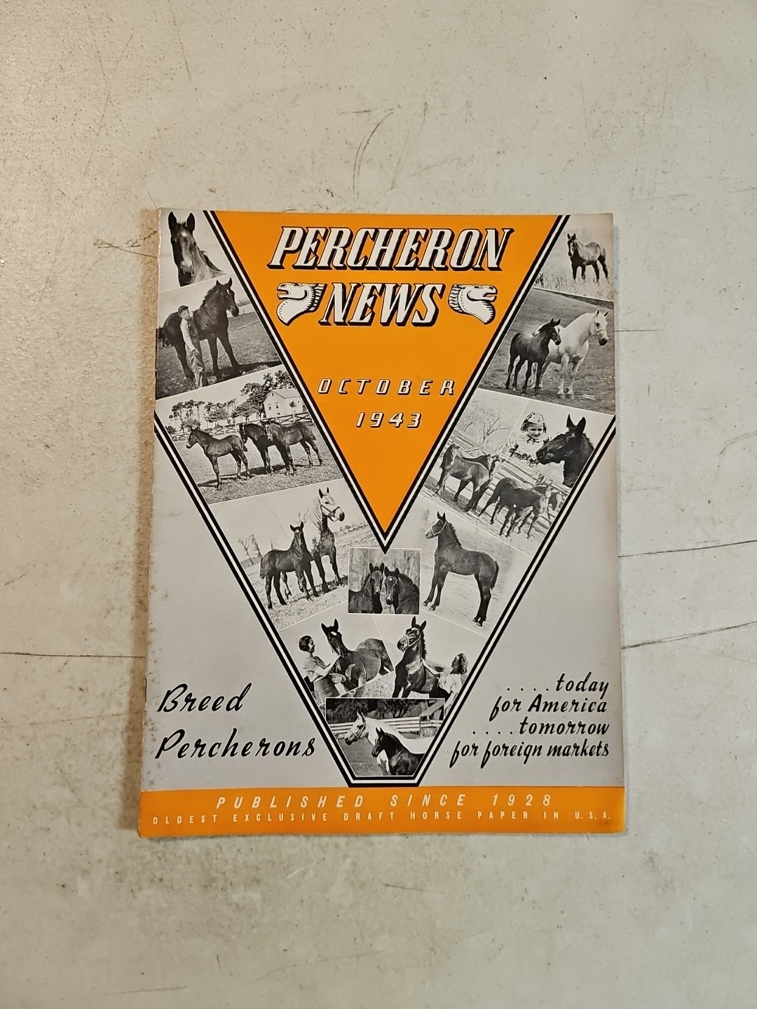 Vintage Percheron News Magazine. October 1943. Horse Magazine