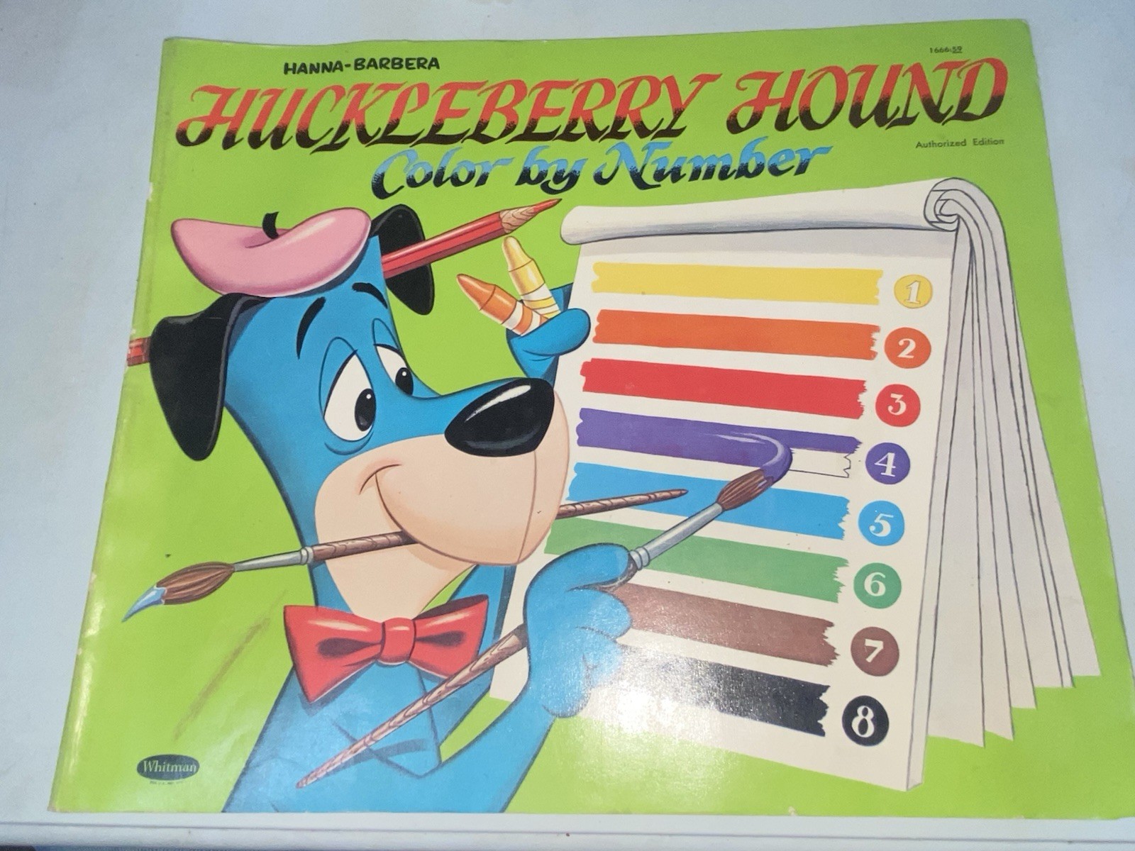 1961 HUCKLEBERRY HOUND Color by Number Coloring Book Many Pages Unused.