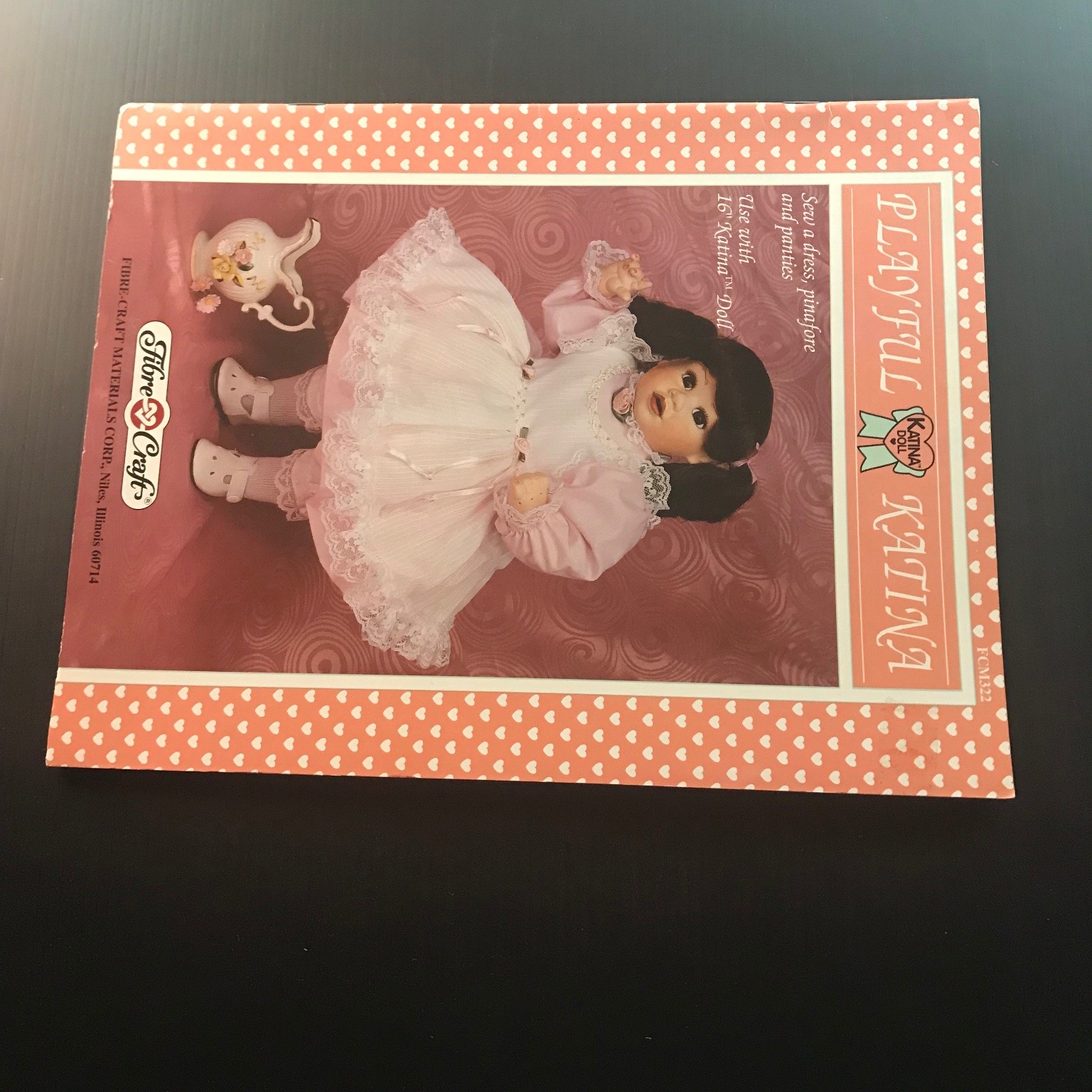 Playful Katina Doll Clothes Pattern 1993 16″ Dress Pinafore Panties FCM322