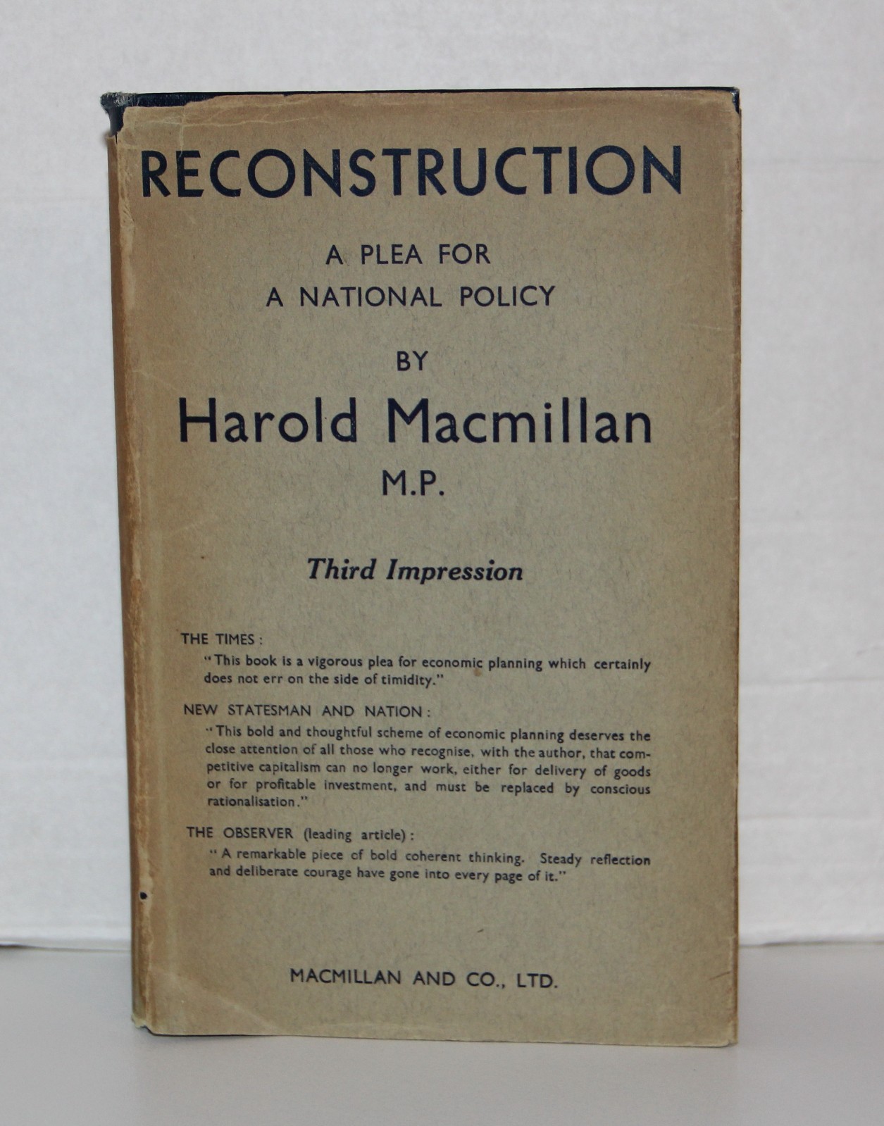 Harold Macmillan Reconstruction 1934 British Prime Minister
