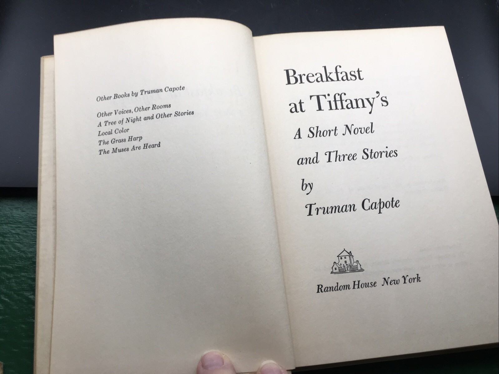 Breakfast at Tiffany’s Truman Capote 1958 Hardcover 8th Printing