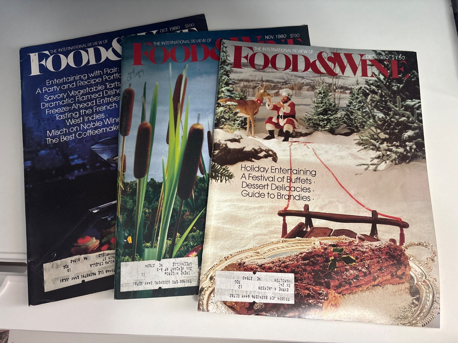 Food & Wine magazine, lot of 3, 1980