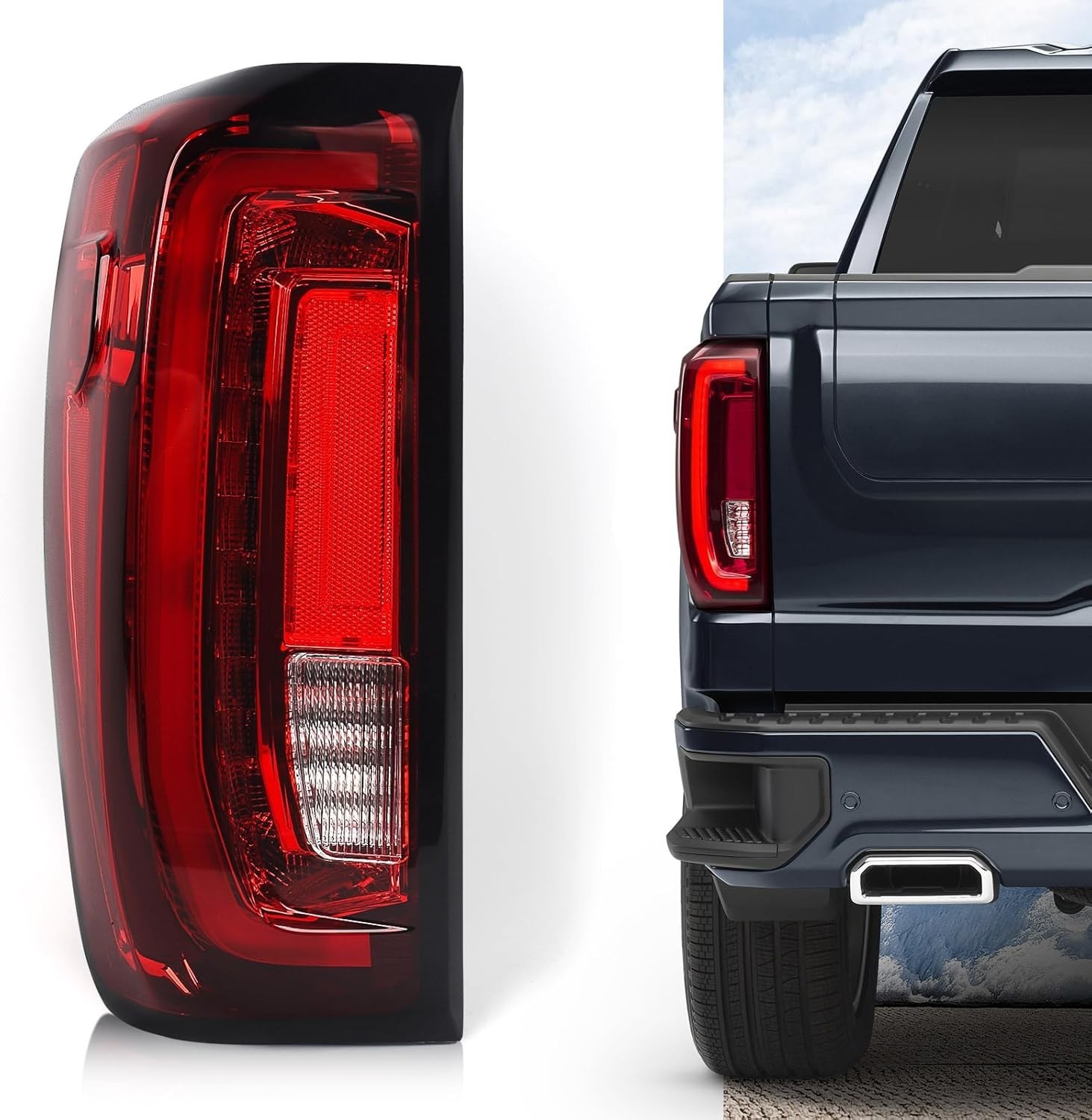 Full LED Tail Light Assembly Compatible with GMC Sierra 1500/2500HD/3500HD 2019-