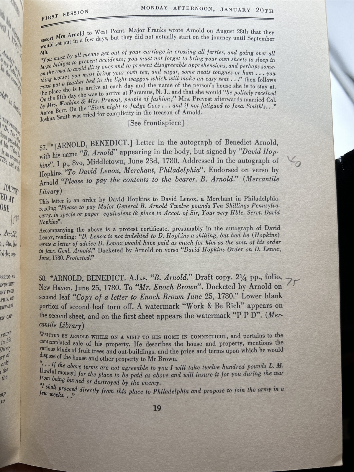 Parke-Bernet Catalog: The Mercantile Library Association Collection of New York