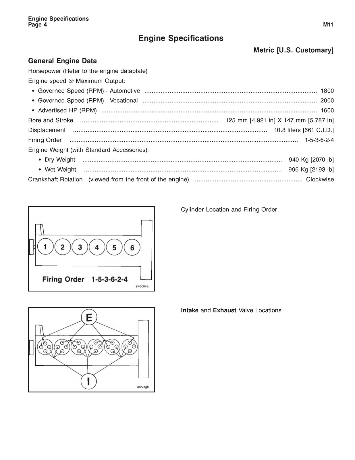 CUMMINS M11 Series Engine Specification Manual 1994 – WIRE BOUND – TOUGH COVERS
