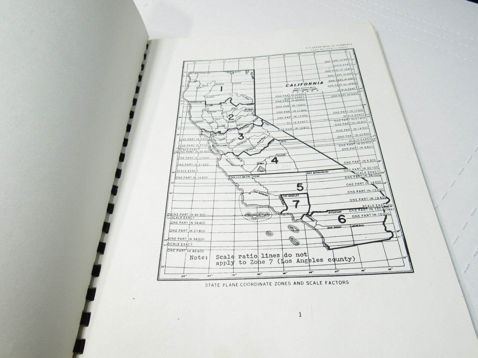 1978 Dept Commerce Plane Coordinate Projection Tables California