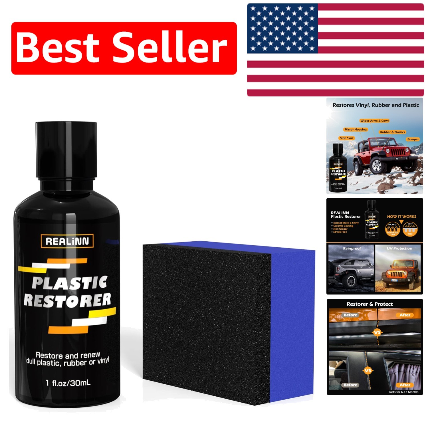 Automotive Ceramic Coating for Plastic, Vinyl & Rubber Surfaces – 0.09kg
