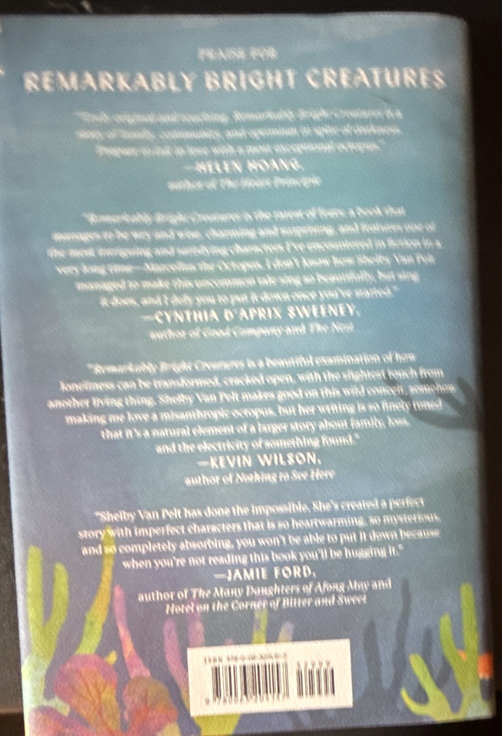 Remarkably Bright Creatures by Shelby Van Pelt Hardcover Fiction Novel (Octopus)