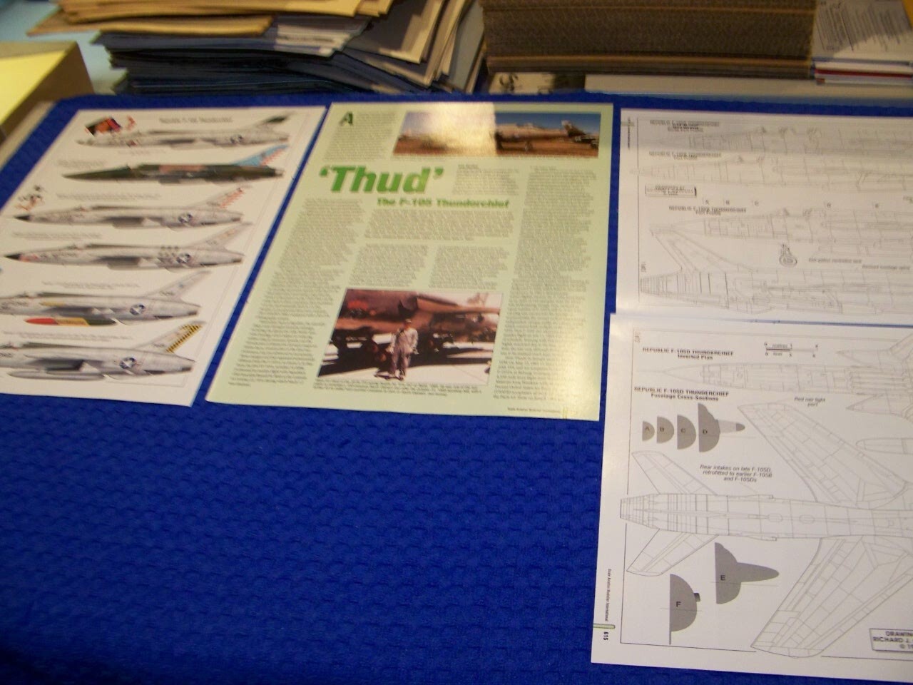 REPUBLIC F-105 THUNDERCHIEF “THUD”..HISTORY/PROFILES/2-PAGES OF 5-VIEWS (472MM)
