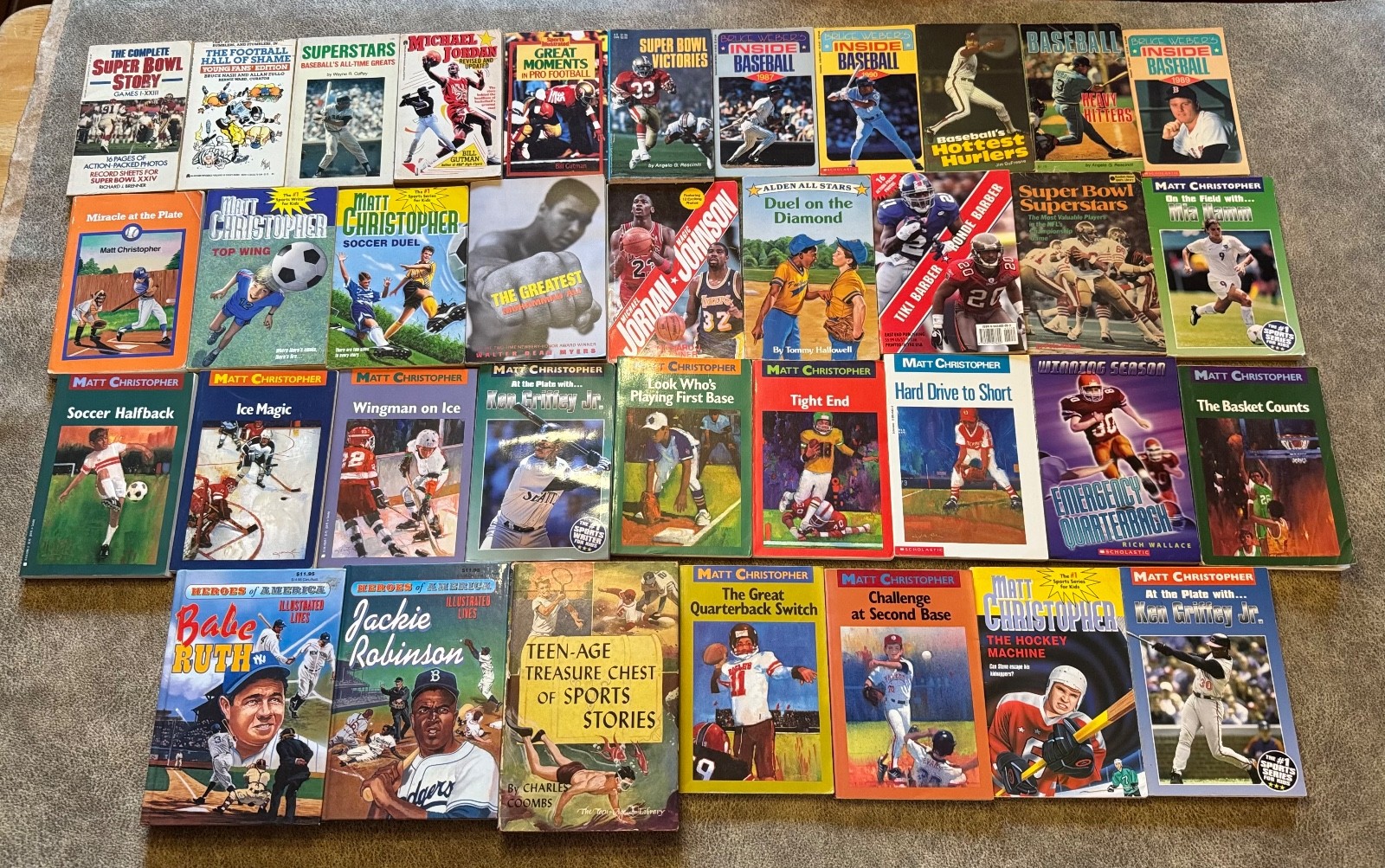 SPORTS BOOKS Super Bowl Baseball Jordan Weber Matt Christopher Football lot 36