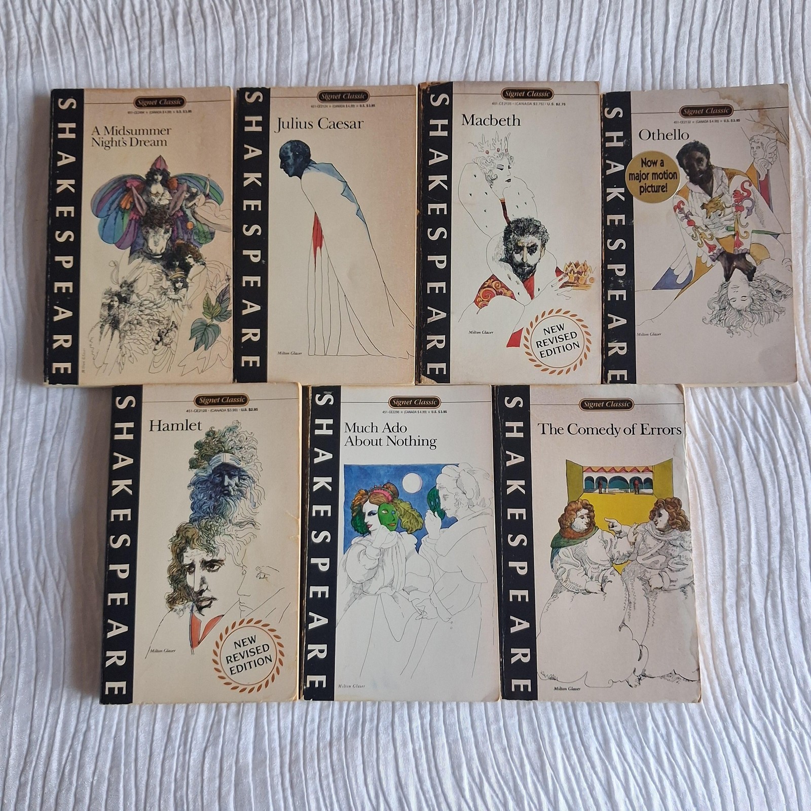 Vintage William Shakespeare 7 Vol Signet Classic Milton Glaser Multi PB 1987 USA