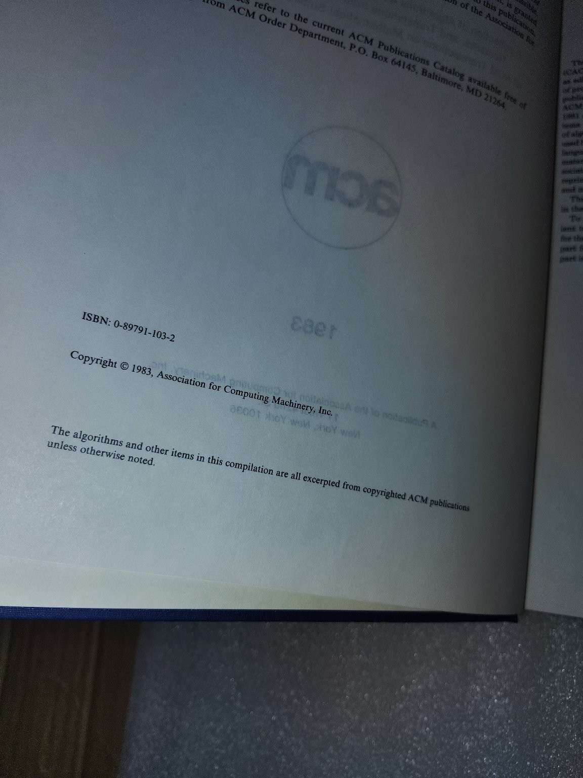 Collected Algorithms from ACM Volumes I-IV 1980-1983 Computer Science