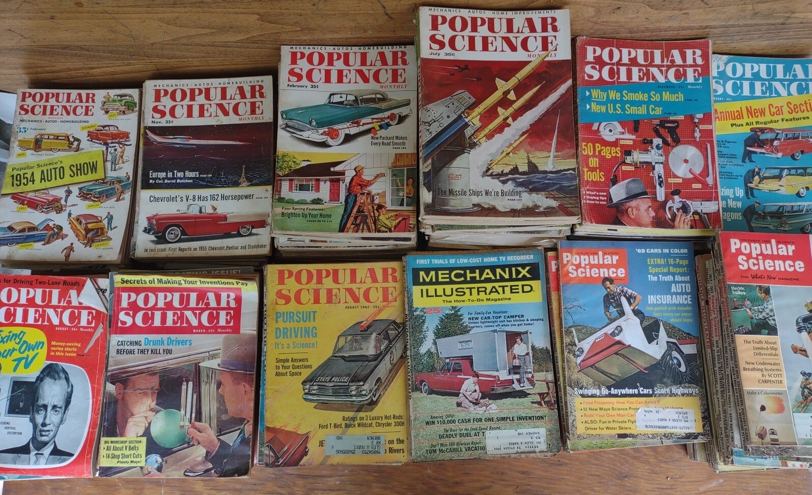 Popular Science Mechanix Illustrated Lot Of 137 Magazines 1953-1971