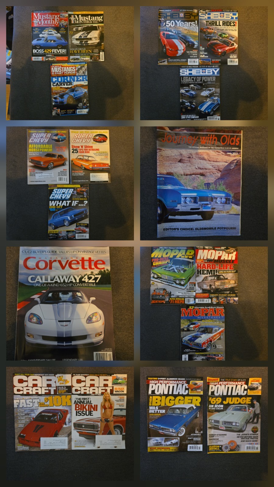 Lot Of 18 Various Muscle Car Magazines Mopar Ford Chevy Pontiac Corvette Shelby