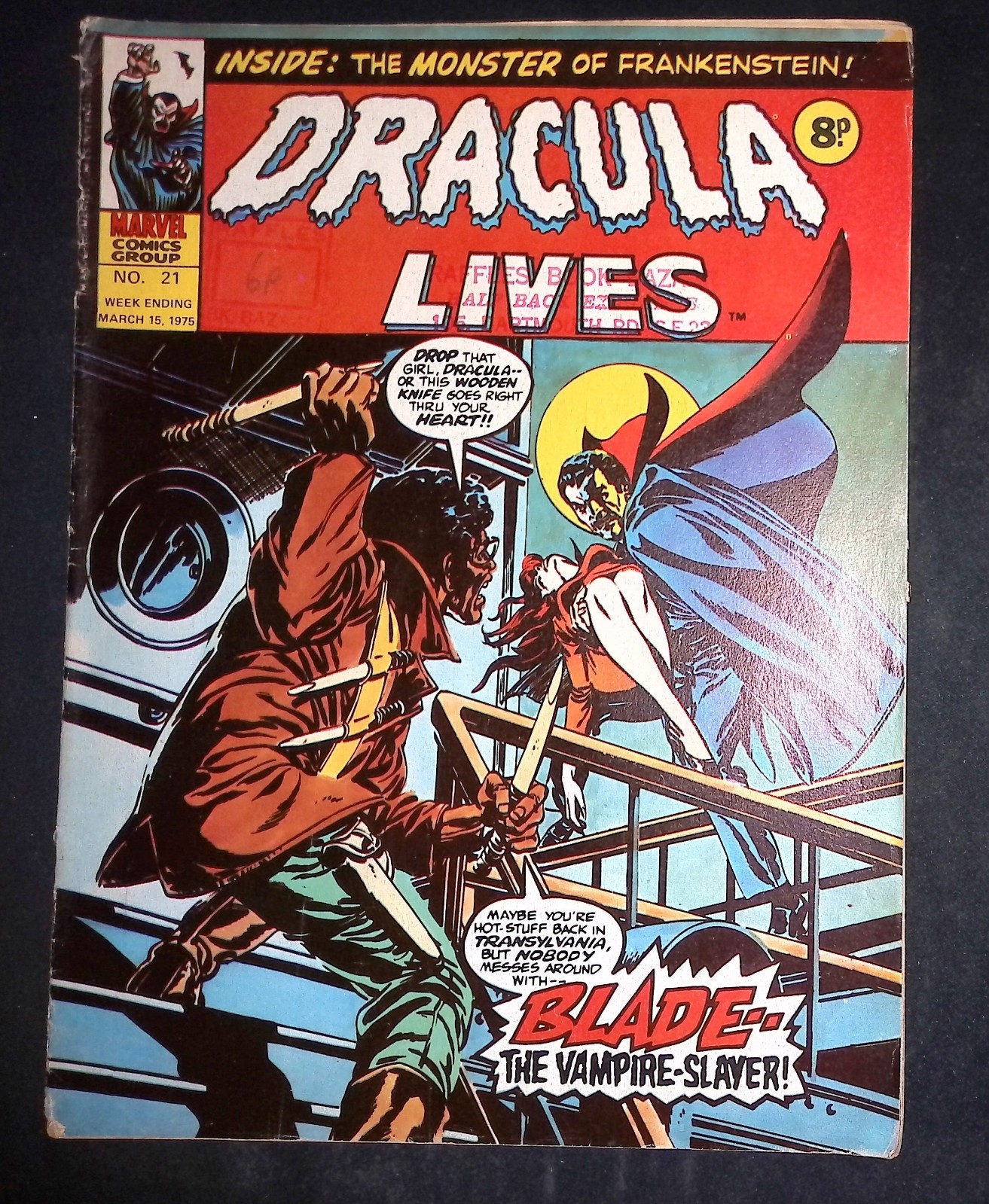 Dracula Lives #21 Marvel UK Reprints 1st Appearance Of Blade VG+