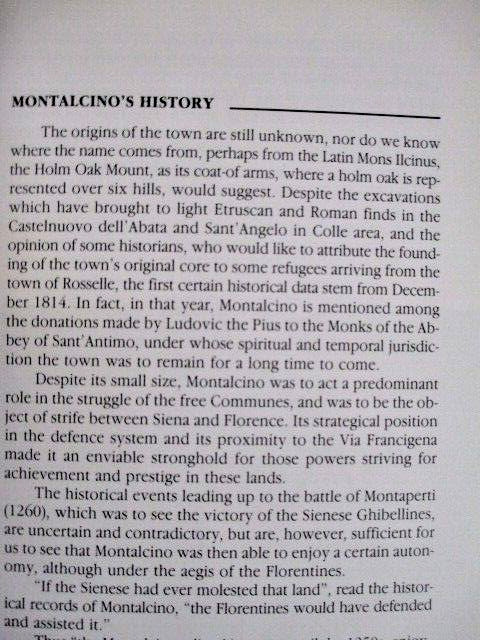 MONTALCINO GUIDE TO TOWN & TRADITIONS ITALY BELLUCCI Paperback Book 61 Pages