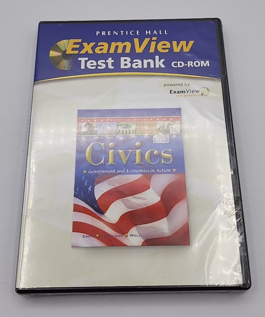 Prentice Hall ExamView CIVICS Test Generator Multimedia CD UNOPENED