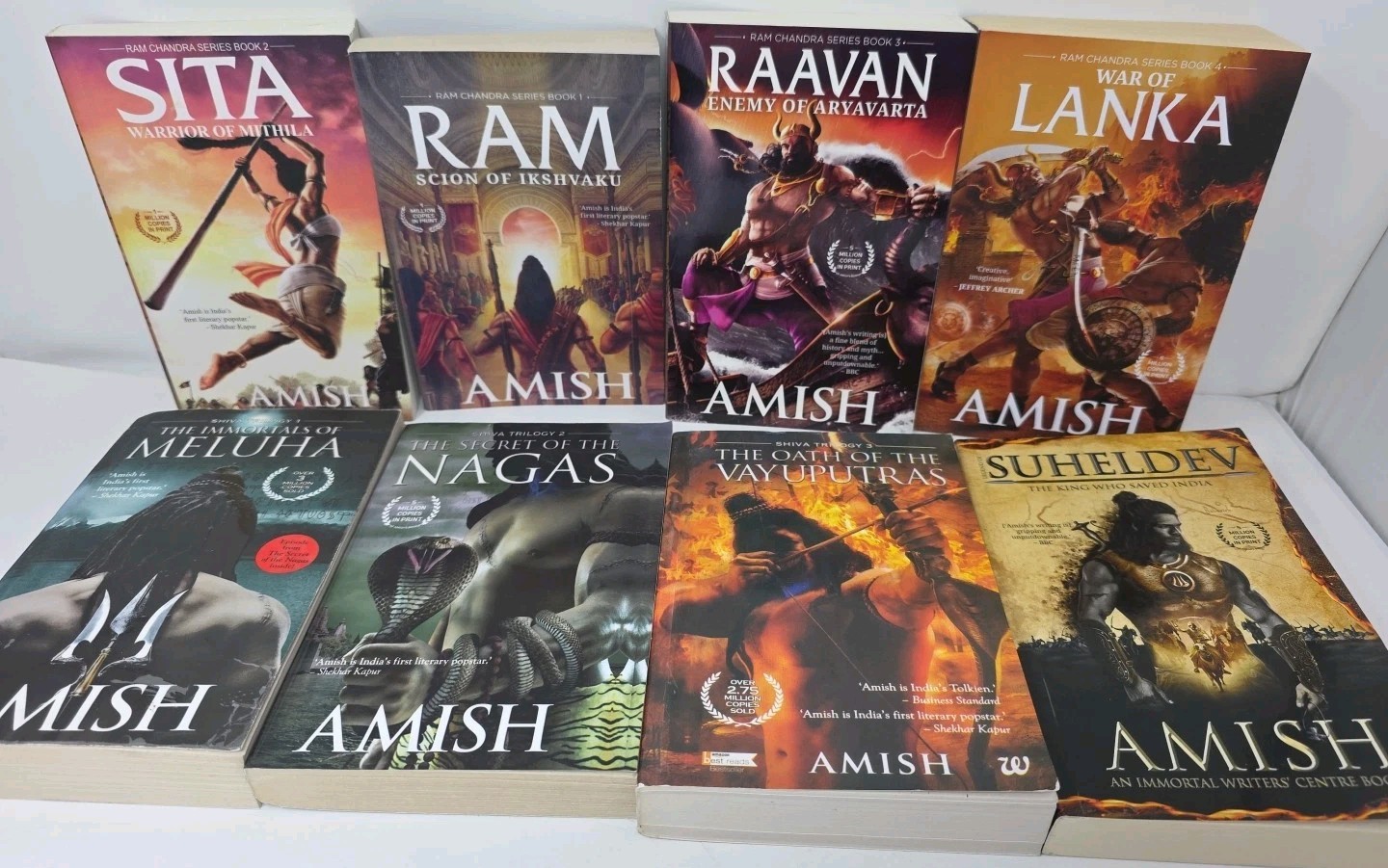Amish Tripathi – Ram Chandra 4 Book Series & Shiva Trilogy 3 Book Lot of 8