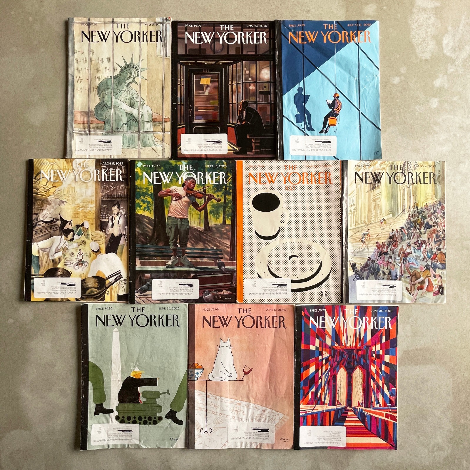 Ten 2025 New Yorker Magazine Issues