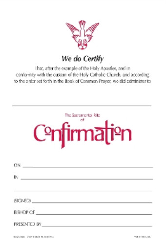 Church Publishing Confirmation Certificate #210R (Poster)