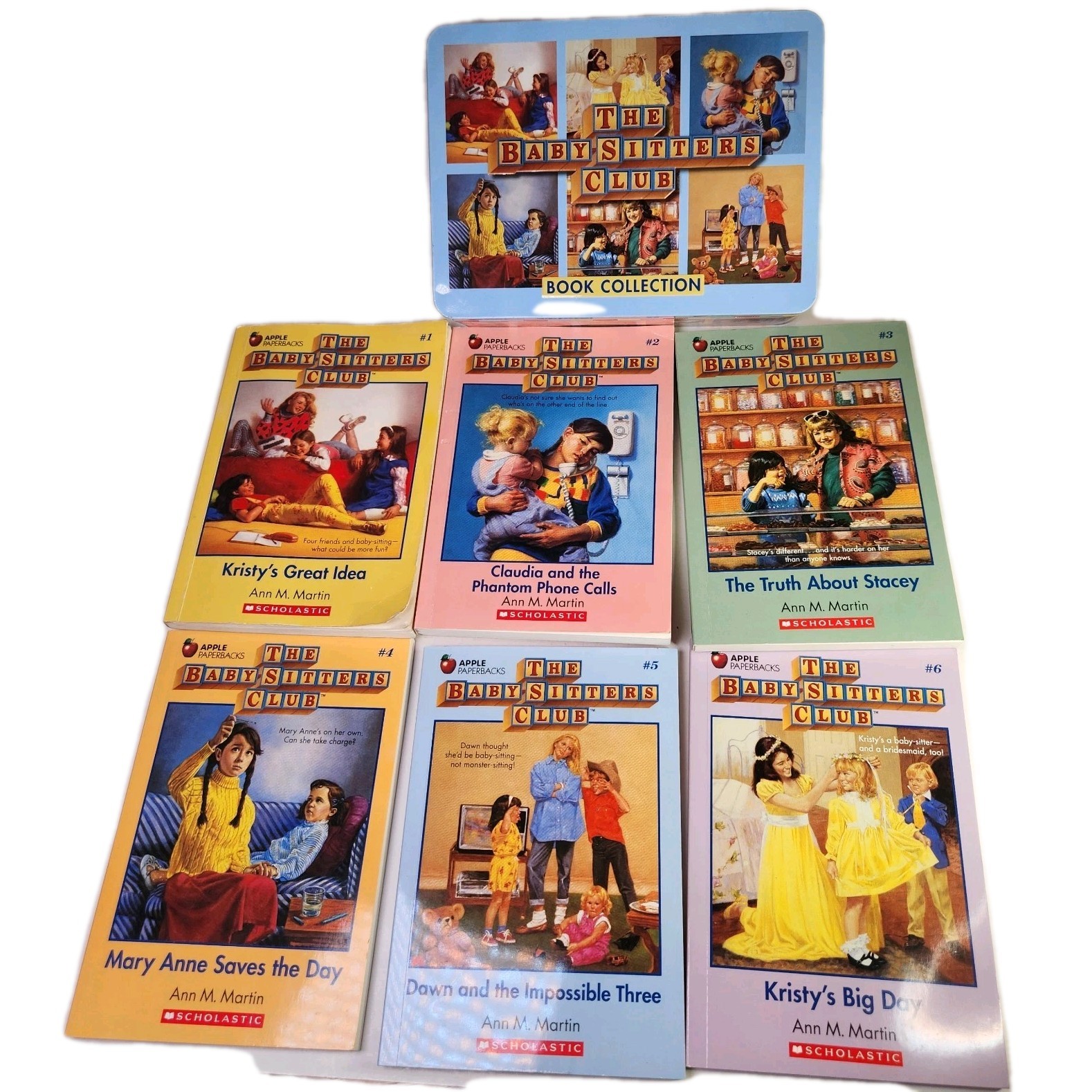 BabySitters Club Book Collection #1-6 Collector’s Retro Tin Box Set Ann Martin