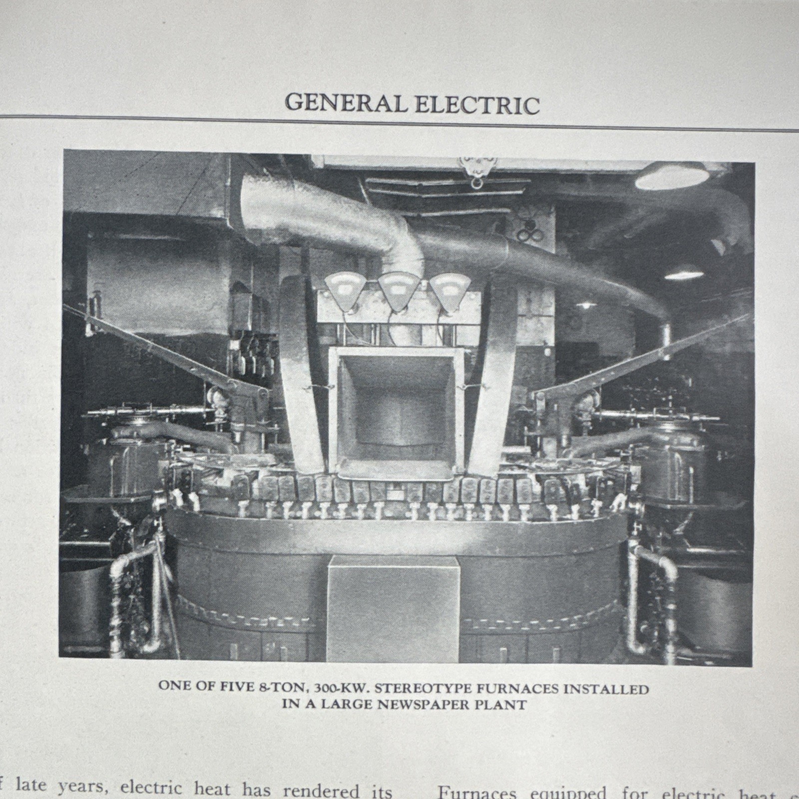 1929 GENERAL ELECTRIC GE ENGINEERING BULLETIN “Electric Heat in Industry”