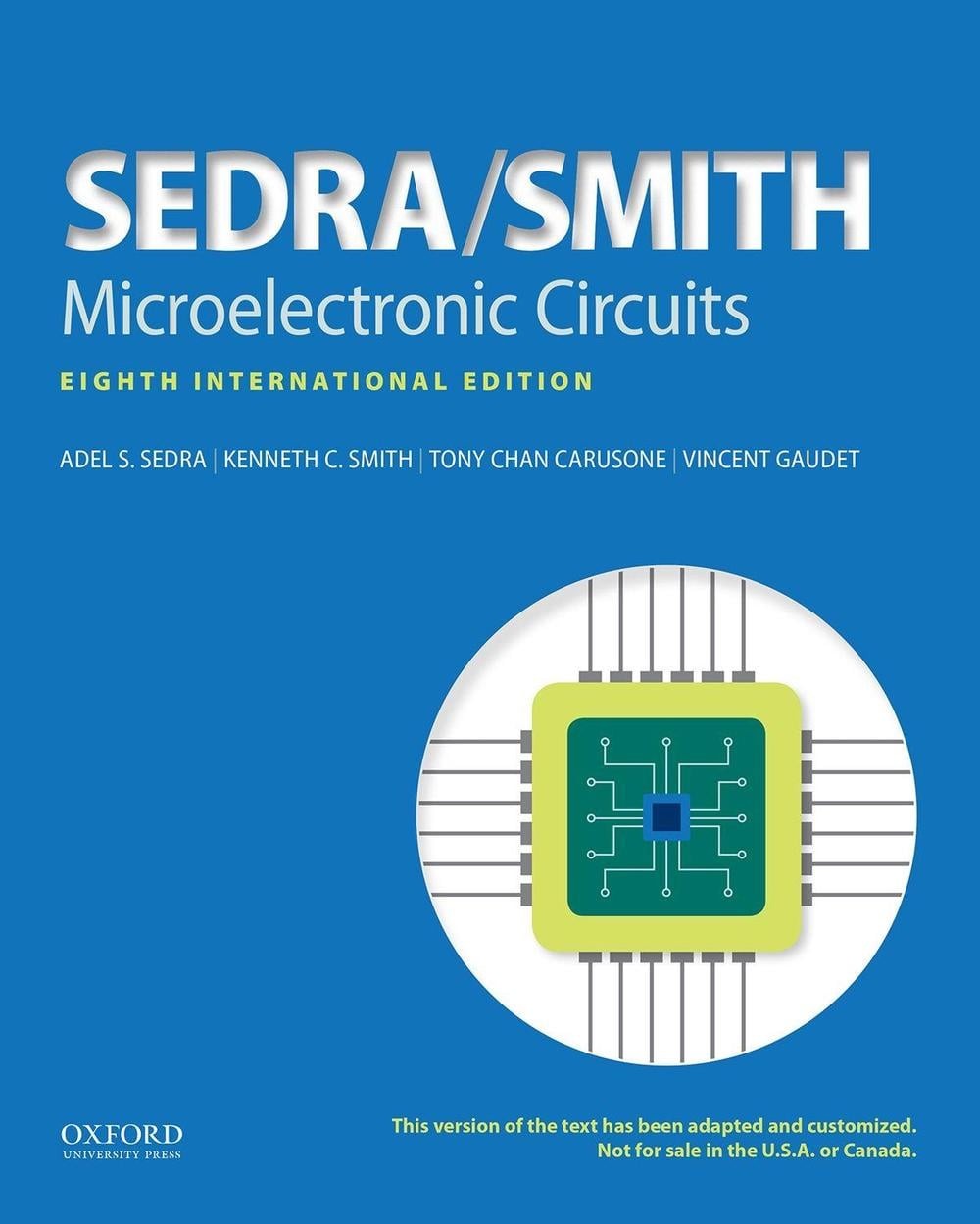 Microelectronic Circuits 8th Edition by Adel S. Sedra (English) Paperback Book