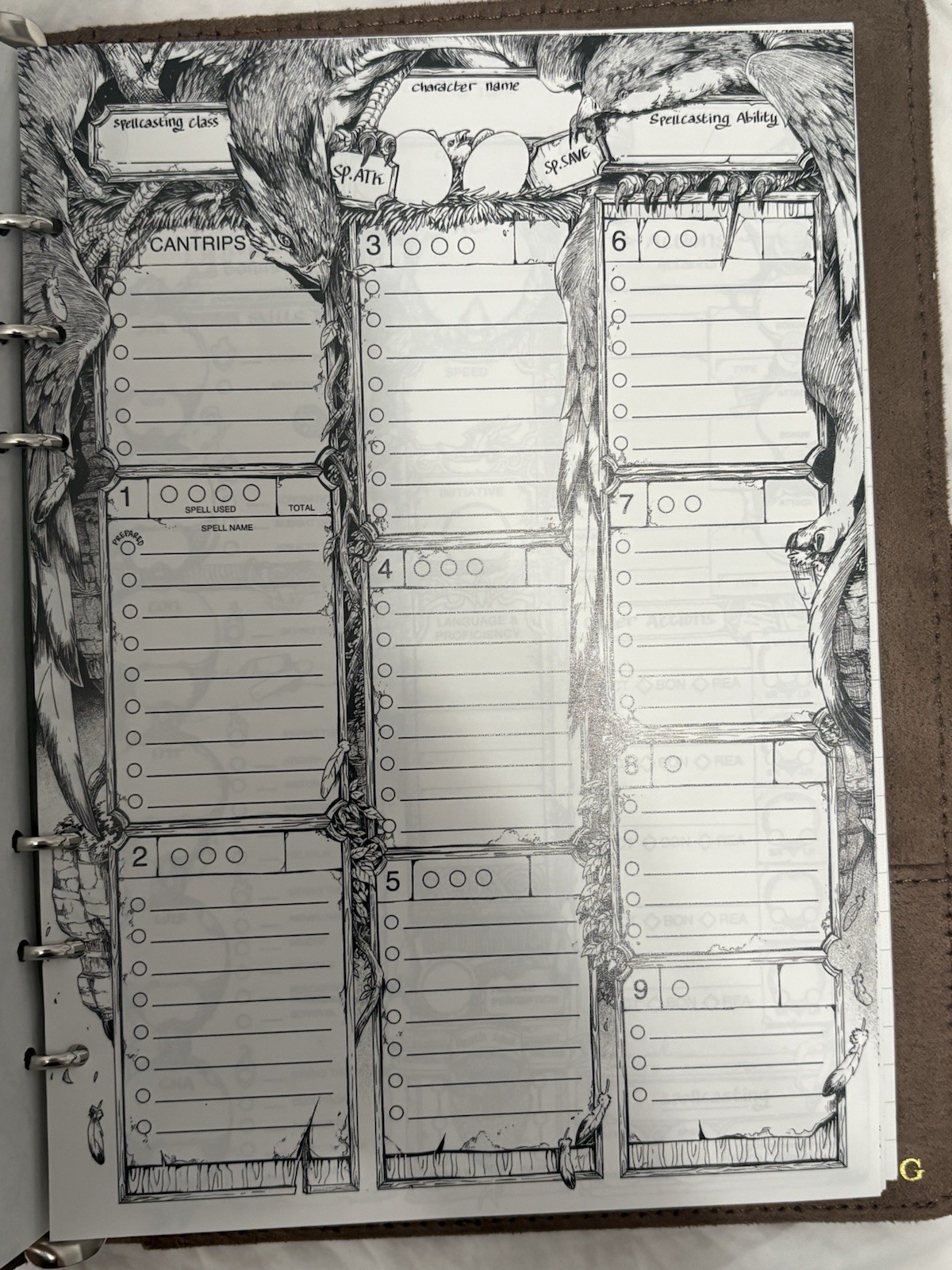 The Griffon’s Saddlebag – Character Binder Faux Leather