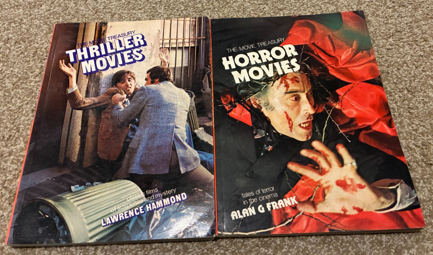 Thriller & Horror Movies – The Movie Treasury – 2 Book Set – RARE Vintage Lot!