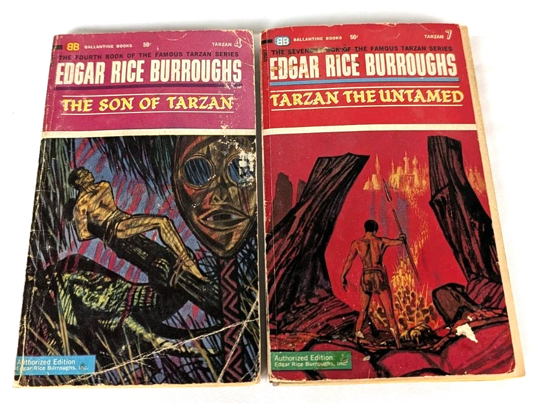 VTG Tarzan Series PB Lot Edgar Rice Burroughs 1960’s #4 #7 Ballatine