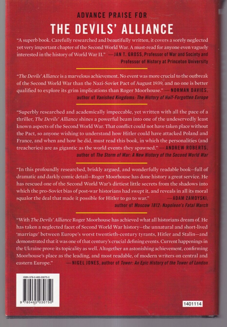 DEVIL’S ALLIANCE: HITLER’S PACT WITH STALIN, 1939-1941 (2014 Hardcover){U5}