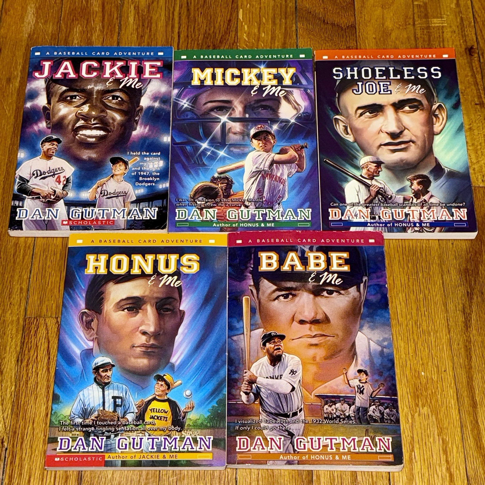 DAN GUTMAN BASEBALL LOT: Jackie & Me, Mickey, Shoeless Joe, Honus, Babe