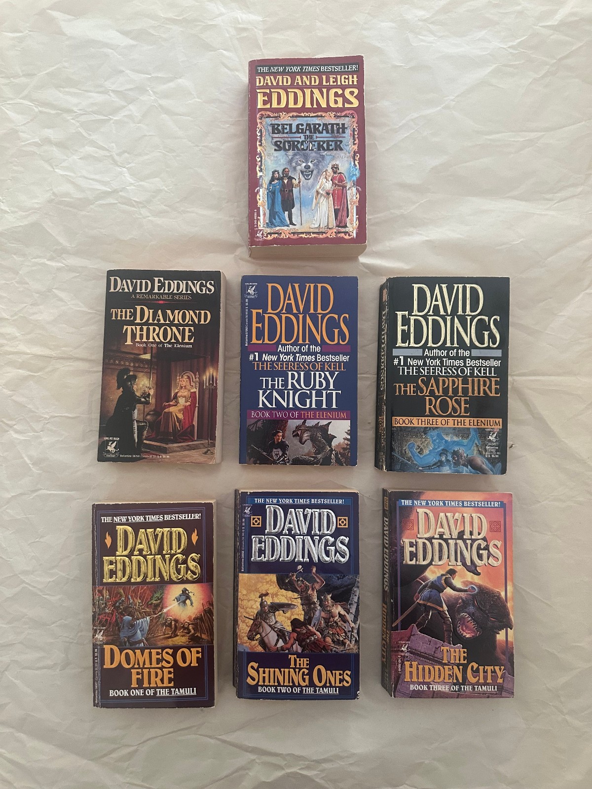 David & Leigh Eddings 7 x PB lot Complete Elenium and Tamuli sets + Belgarath