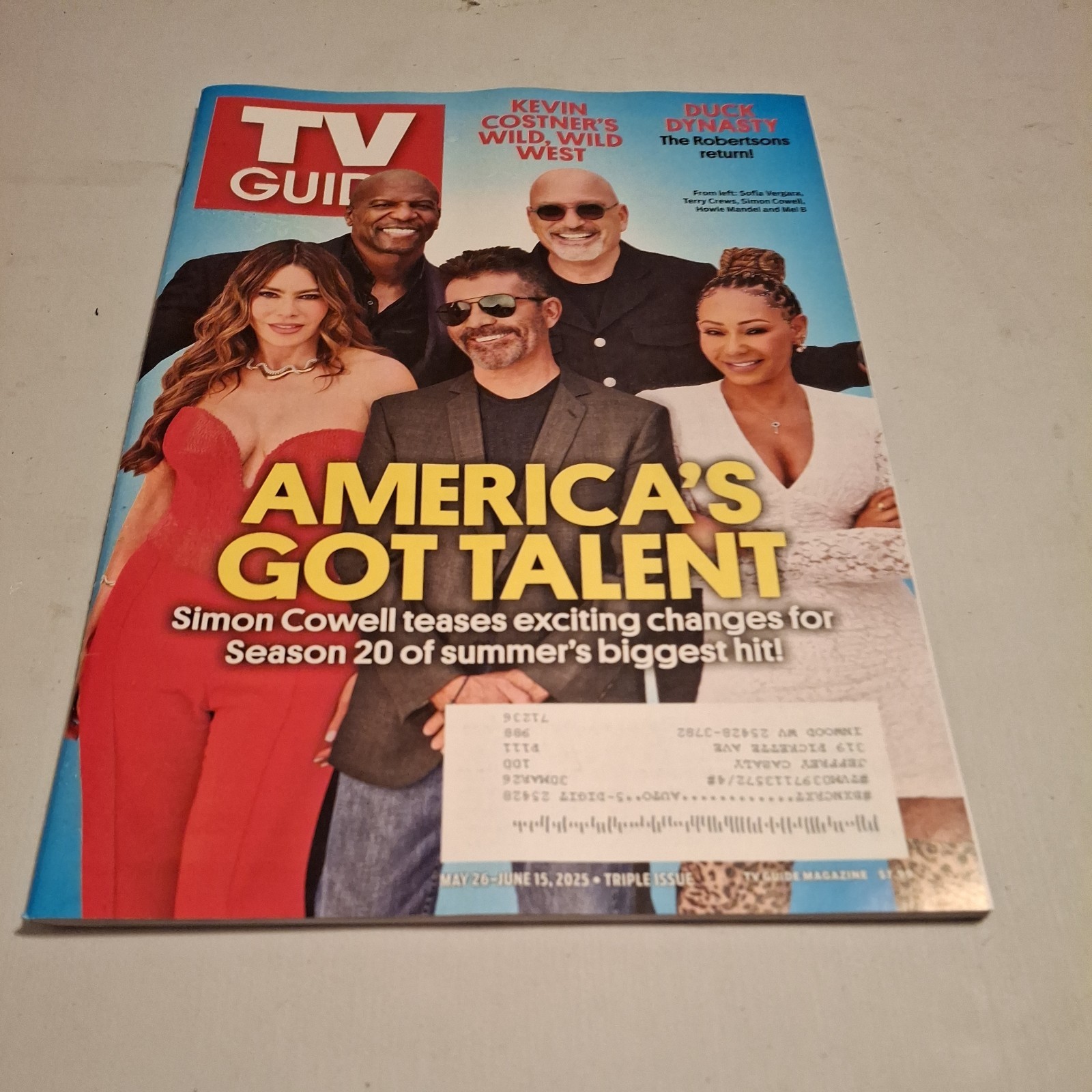 TV GUIDE MAGAZINE – MAY 26 – JUN 15 2025 – AMERICA’S GOT TALENT – KEVIN COSTNER